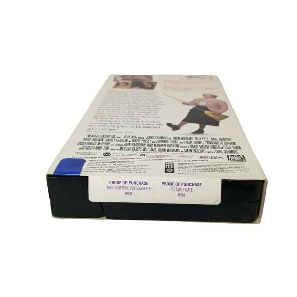 Mrs. Doubtfire VHS1 996 Robin Williams Sally Field Comedy Drama Divorce Funny - Picture 3 of 3